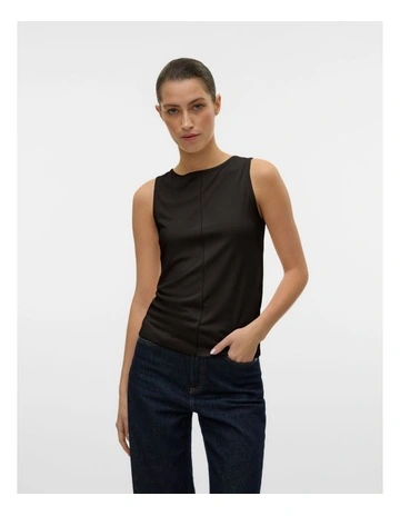 Maggie Boatneck Tank Top in Black