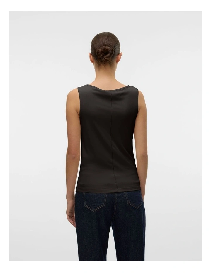 Maggie Boatneck Tank Top in Black image 3