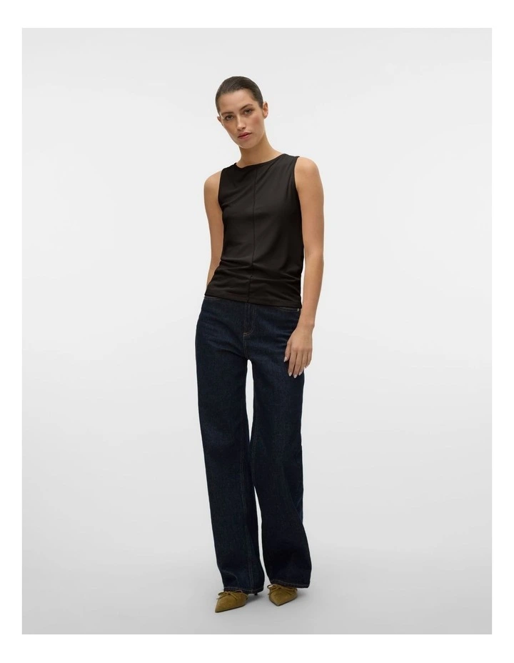 Maggie Boatneck Tank Top in Black image 4