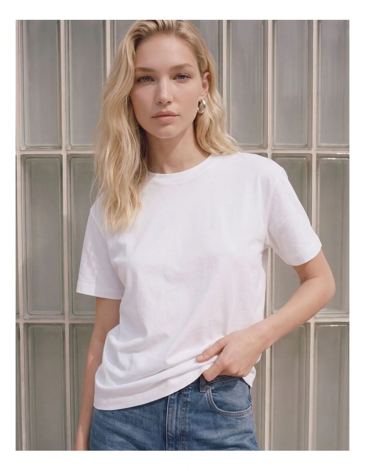 Naima Cotton T-shirt in White image 2