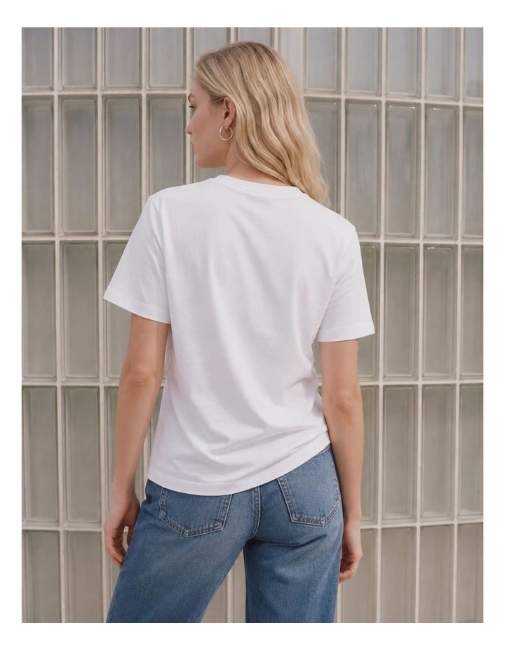 Naima Cotton T-shirt in White image 5