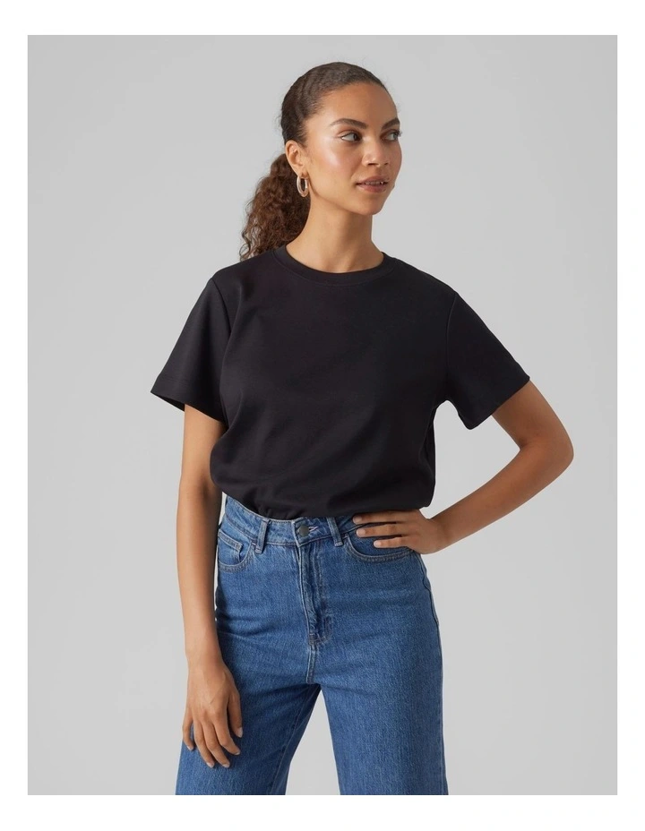 Naima Cotton T-shirt in Black image 1