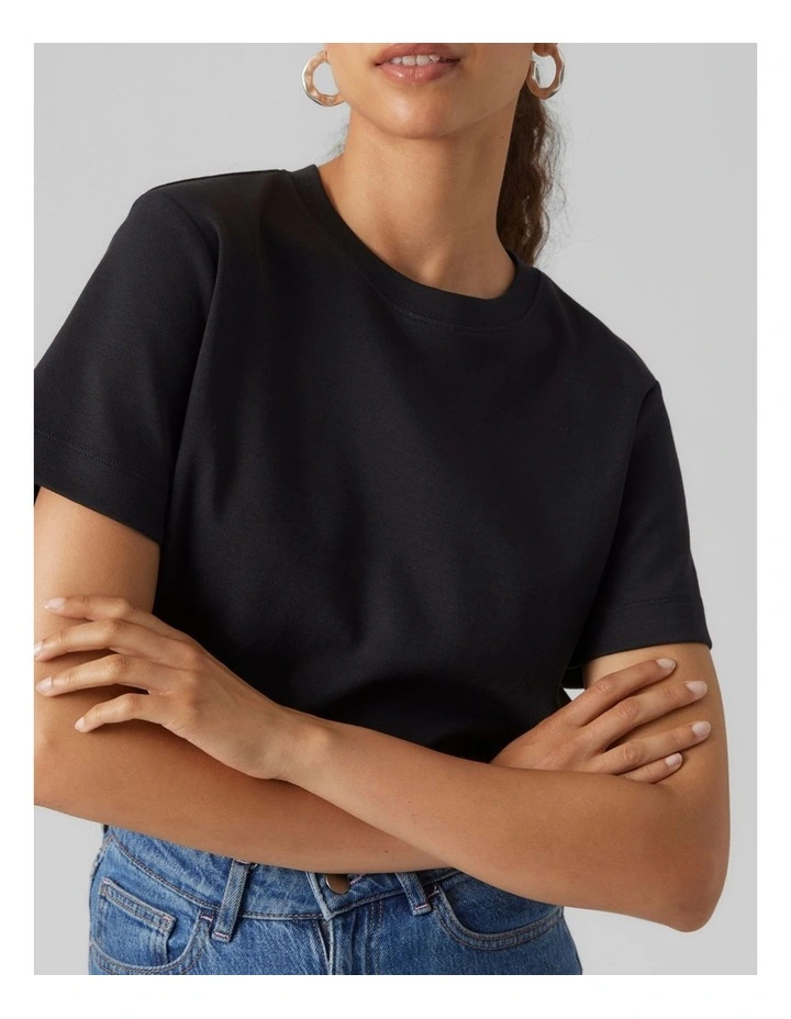 Naima Cotton T-shirt in Black image 2