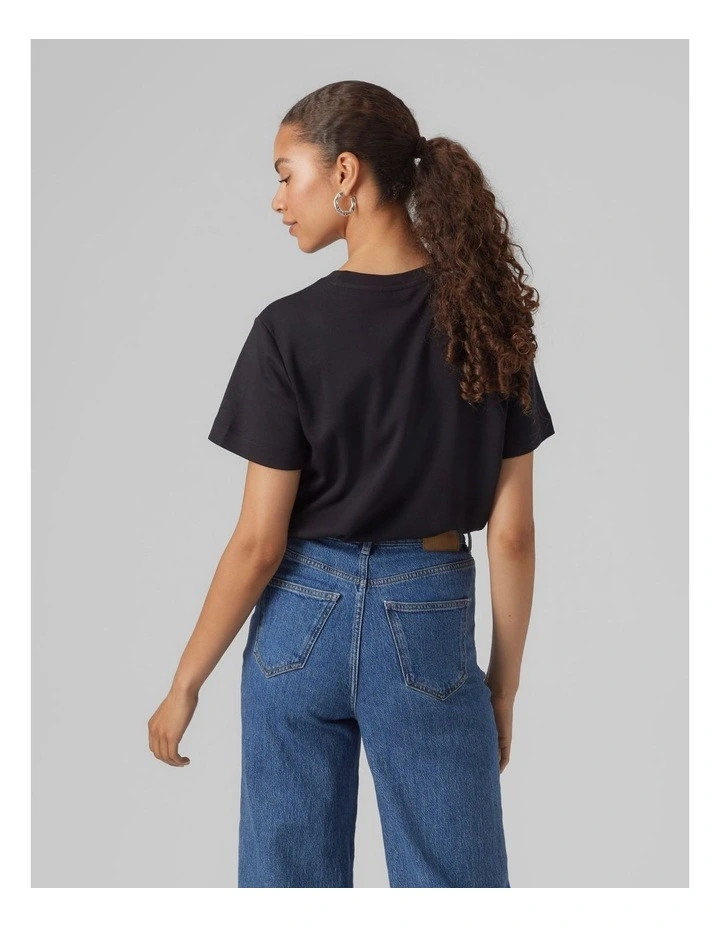 Naima Cotton T-shirt in Black image 3