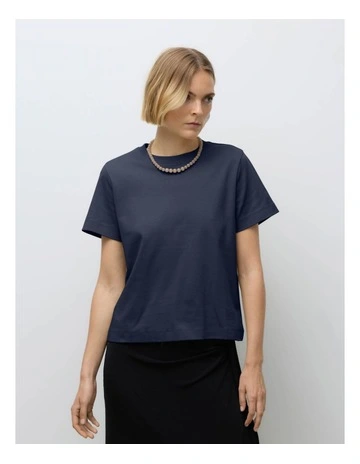 Naima Cotton T-shirt in Navy