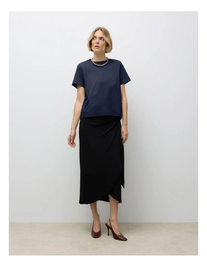 Naima Cotton T-shirt in Navy image 2