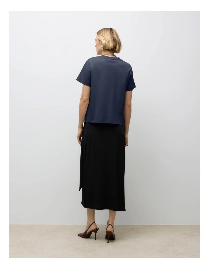 Naima Cotton T-shirt in Navy image 3