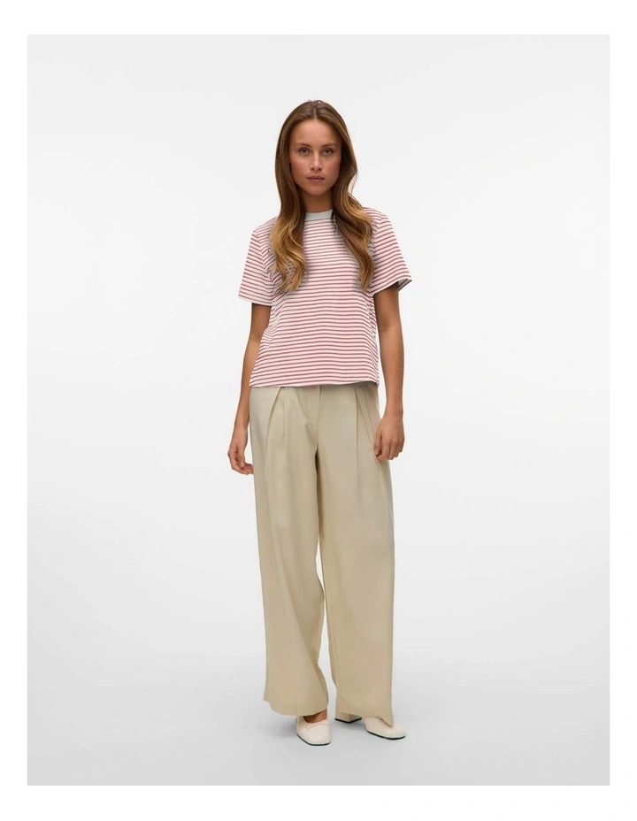 Naima Cotton Stripe T-shirt in White image 3