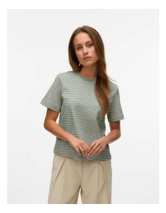 Naima Cotton Stripe T-shirt in Khaki