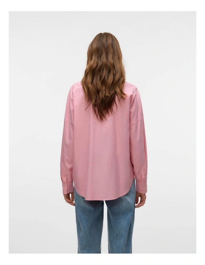 Paris Loose Oxford Cotton Shirt in Rose image 3