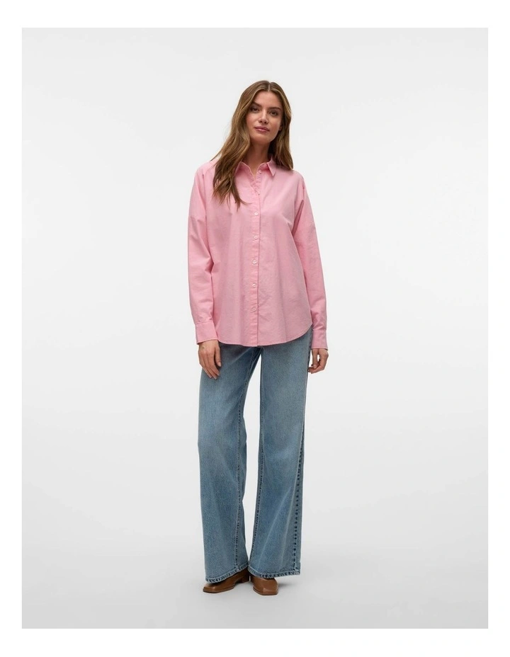 Paris Loose Oxford Cotton Shirt in Rose image 4