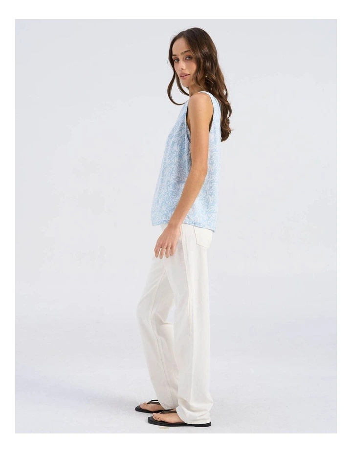 Fleur Printed Top in Light Blue image 4