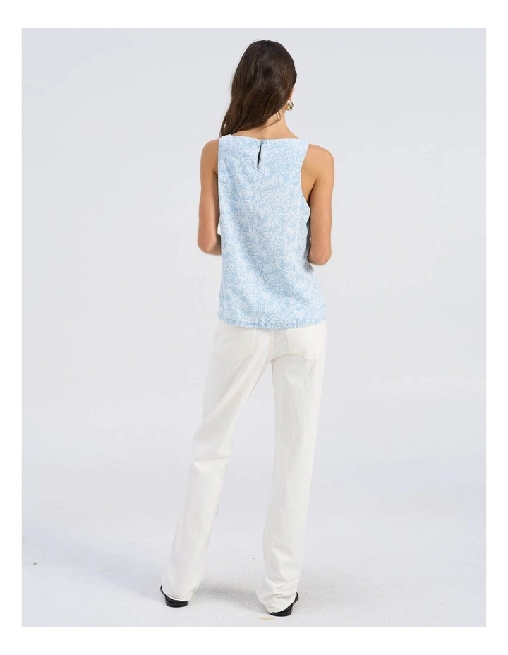 Fleur Printed Top in Light Blue image 5
