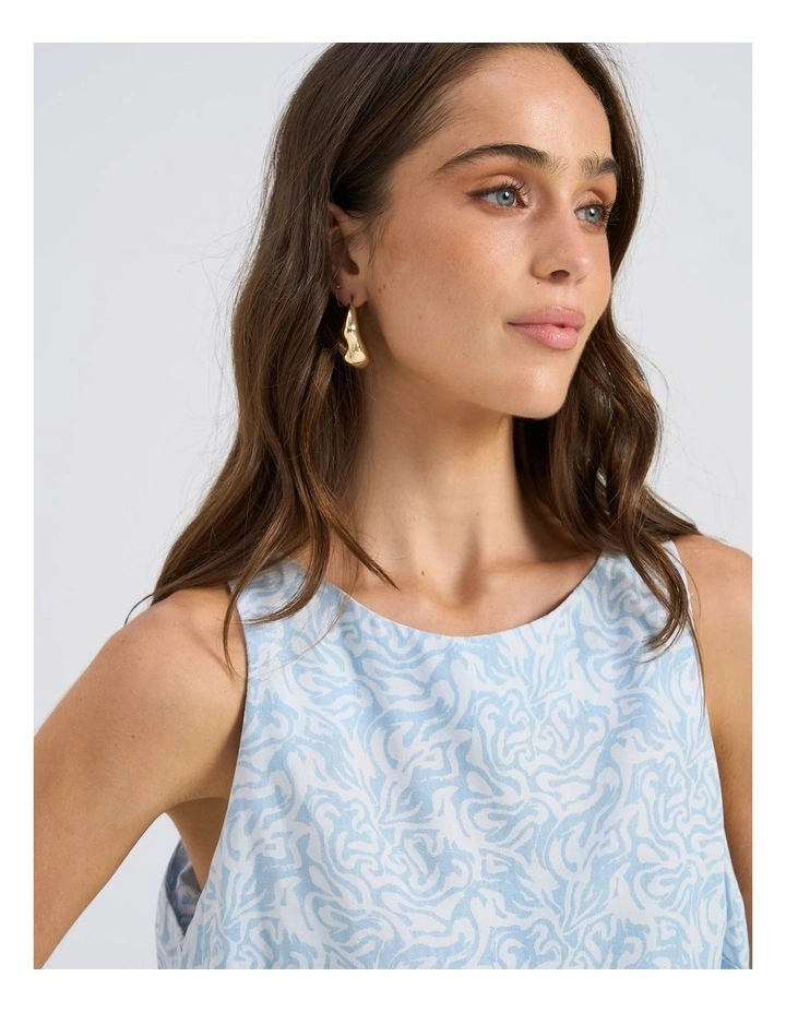 Fleur Printed Top in Light Blue image 6