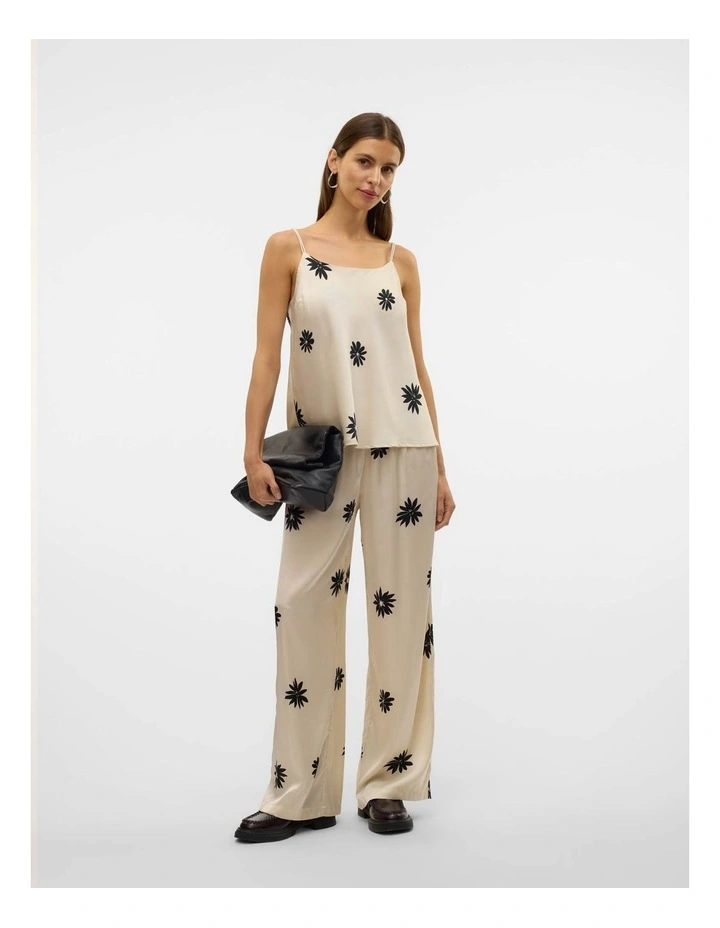 Roe Floral Strap Top in Cream image 3