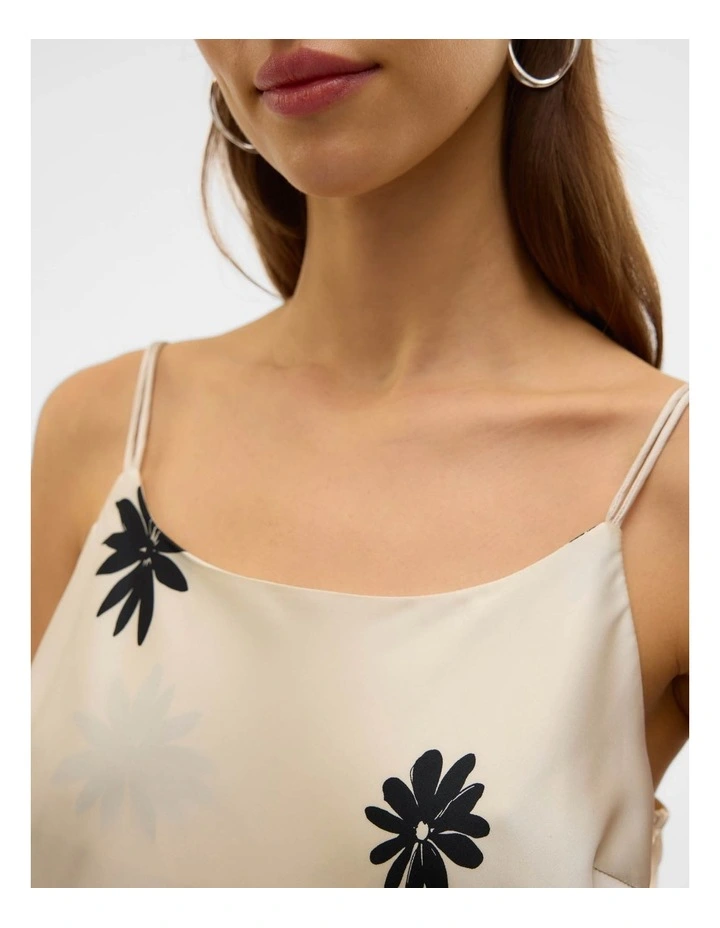Roe Floral Strap Top in Cream image 5
