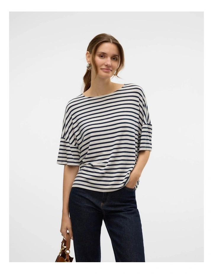 Holly Stripe T-shirt in Silver image 1
