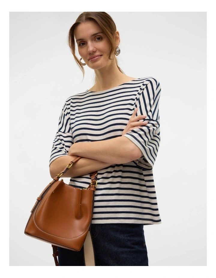Holly Stripe T-shirt in Silver image 3