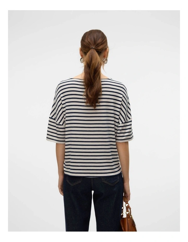 Holly Stripe T-shirt in Silver image 4