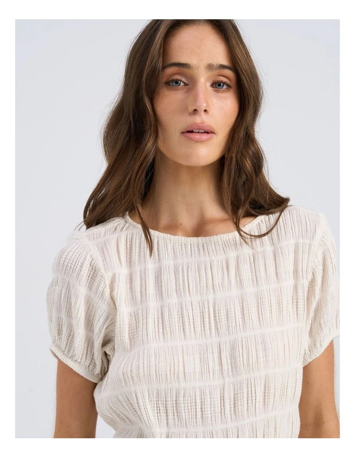 Paxton Textured Top in Cream image 2