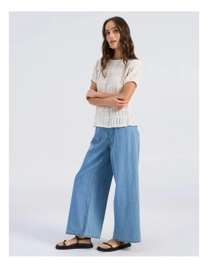 Paxton Textured Top in Cream image 3