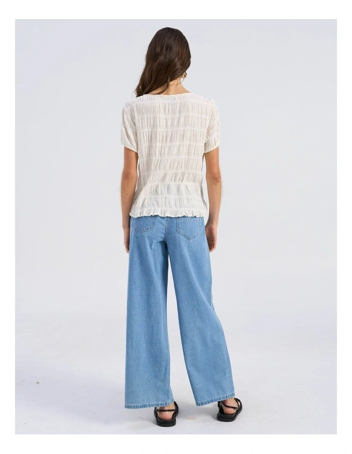 Paxton Textured Top in Cream image 4