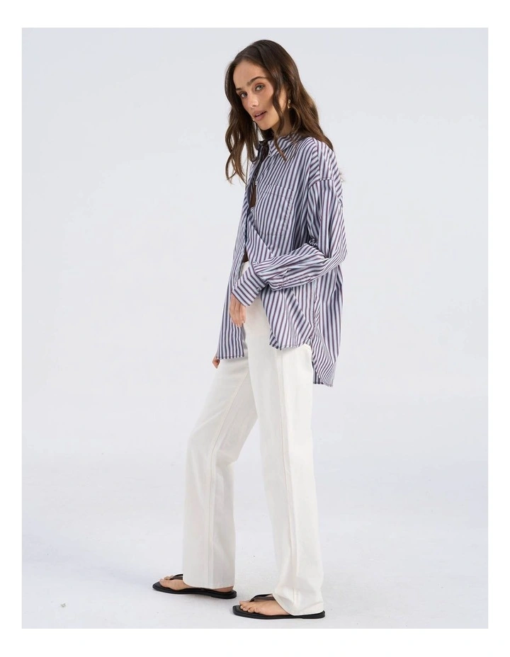Parina Loose Stripe Shirt in Purple image 4