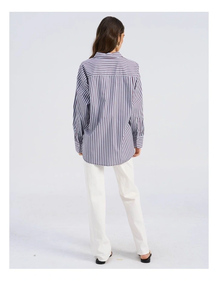 Parina Loose Stripe Shirt in Purple image 5