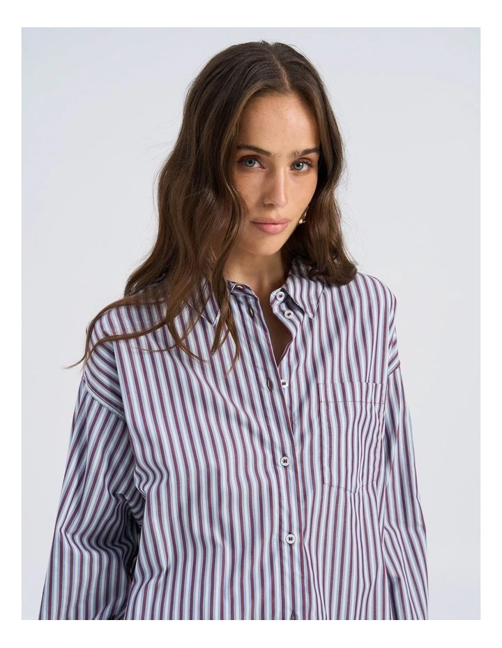 Parina Loose Stripe Shirt in Purple image 6