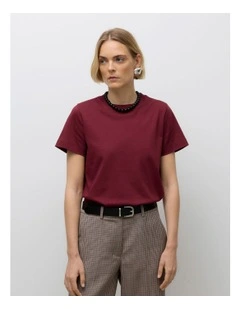 Naima Cotton T-shirt in Burgundy