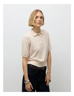 Sikita Collared Polo Knit in Cream