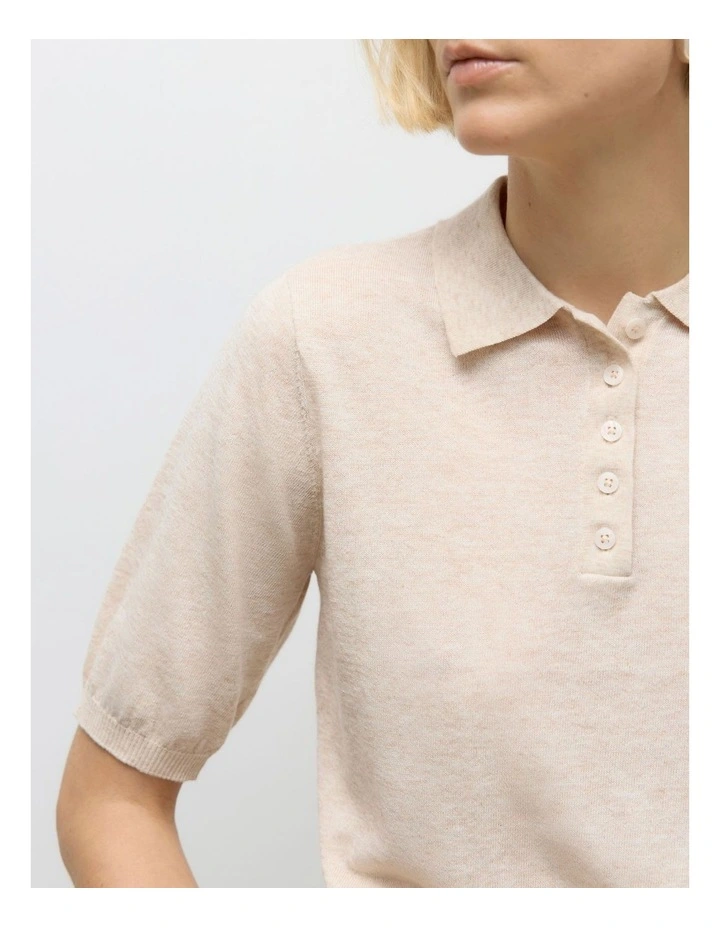 Sikita Collared Polo Knit in Cream image 2