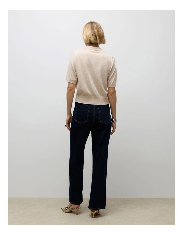 Sikita Collared Polo Knit in Cream image 5
