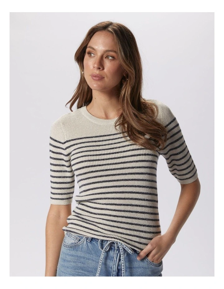 Newlexsun Shine Striped Top in Beige image 2