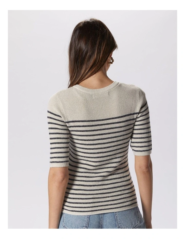 Newlexsun Shine Striped Top in Beige image 4