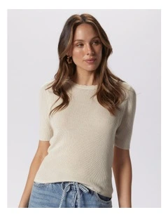 Newlexsun Scalloped Top in Beige