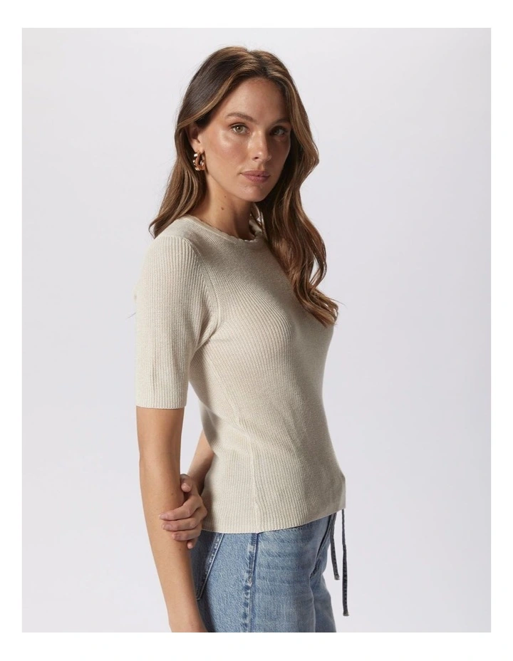 Newlexsun Scalloped Top in Beige image 3