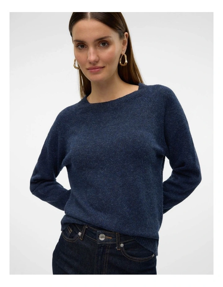 Doffy Long Sleeve Knit in Navy image 5