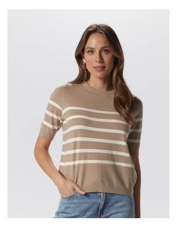 Saba Stripe Top in Silver