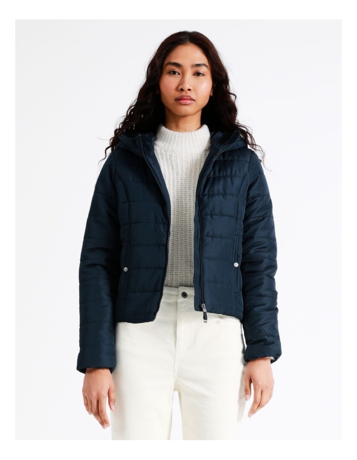 Simone Hooded Puffer Jacket Navy Blazer