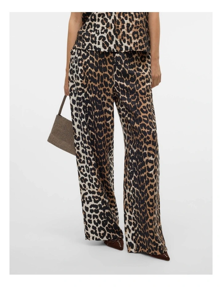 Josie Printed Leopard Pants in Egret image 1