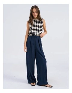 Sigrid High Waisted Wide Pants in Blue
