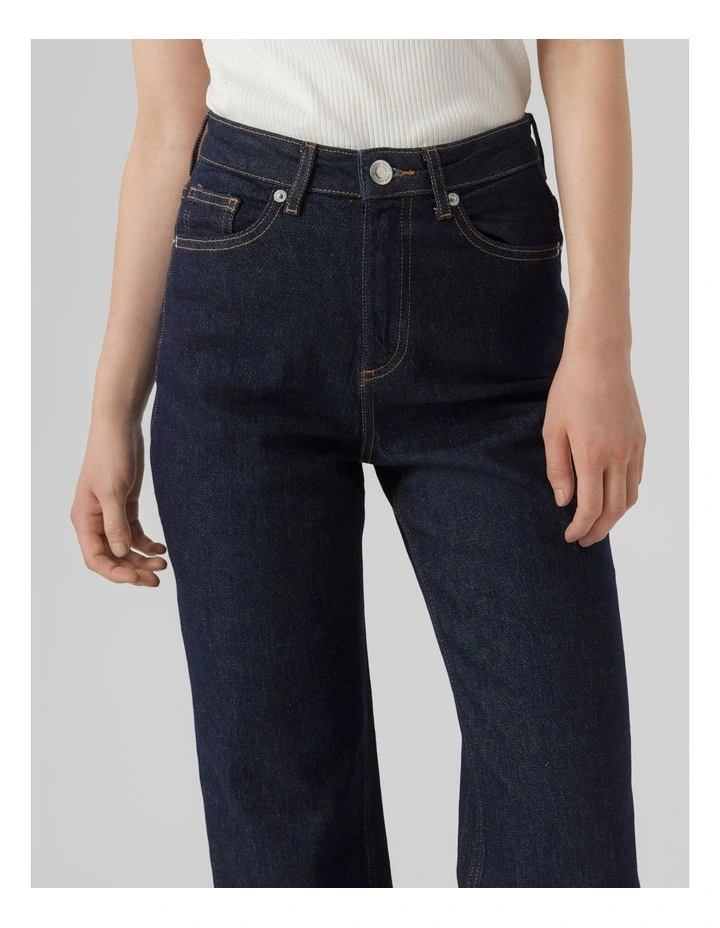 Tessa High Waisted Wide Jeans in Blue image 2