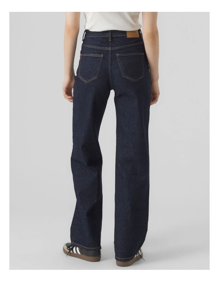 Tessa High Waisted Wide Jeans in Blue image 3