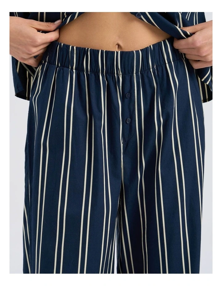 Susi High Waisted Stripe Loose Pant in Navy image 2