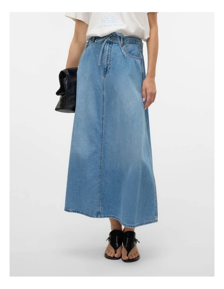 Hilla Denim Midi Skirt in Blue image 1