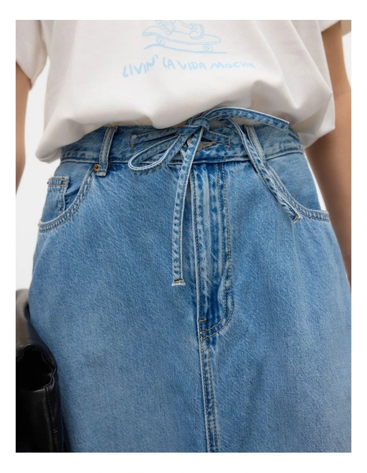 Hilla Denim Midi Skirt in Blue image 2