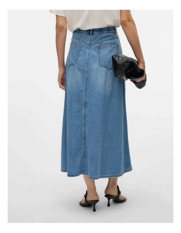 Hilla Denim Midi Skirt in Blue image 4