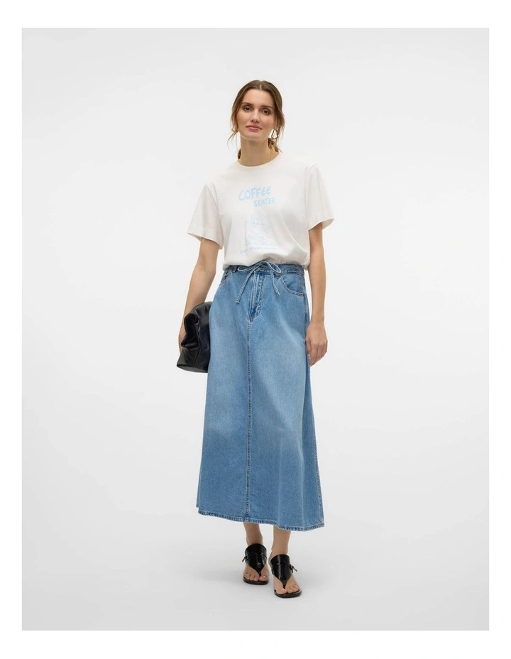 Hilla Denim Midi Skirt in Blue image 5