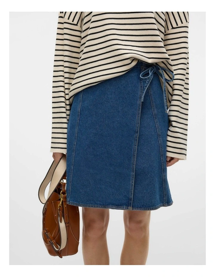 Julita Wrap Denim Skirt in Mid Blue Denim image 2